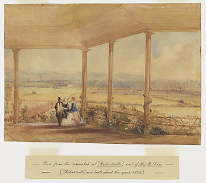 View from the verandah at Hobartville, seat of Mrs. W. ...
