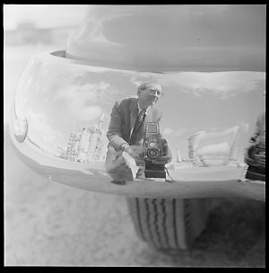 File 01: Reflections in bumper bar, September 1956 / ph...