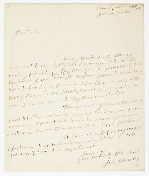 Item 66: Letter from Joseph Banks to Reverend Thomas Ha...