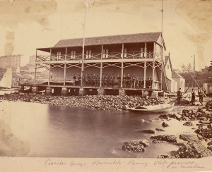 [Mercantile Rowing Club at Dawes Point, ca. 1875]