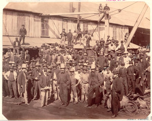 [Assembled workmen, P.N. Russell & Co., engineers & iro...