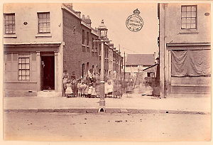 [Group of children, Arthur Place in Kent Street, 1875]