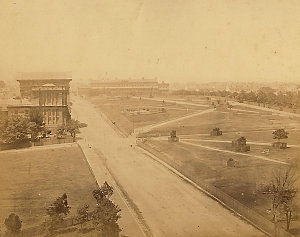 [Panoramic view of College Street and Hyde Park, Sydney...