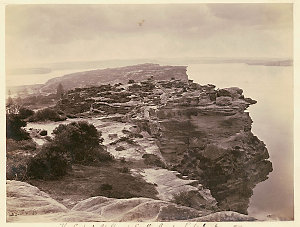 The Gap & cliffs at South Head, Port Jackson, 1877. The...