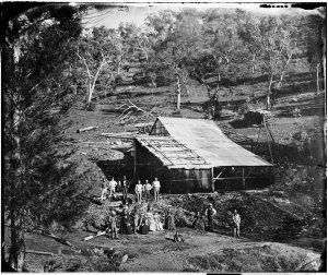 Group and gold mining battery or timbermill, Rockley or...