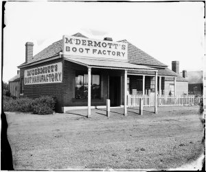McDermott's boot factory, Macquarie Street south, on th...
