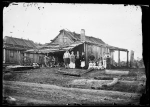 Charles Pittitt (?), wheelwright and family, in front o...
