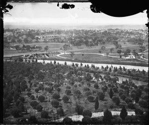Panorama of Melbourne taken from Government House tower