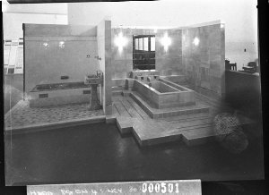 A display of modern bathrooms, Dillon's tile showroom (...