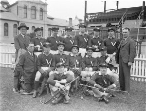 Group photograph of Victorian lacrosse team