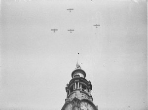 Five Westland Wapitis of No 3 Squadron, RAAF, fly past ...