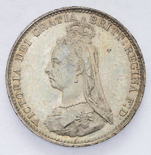 Item 0917: Threepence, Jubilee Head, 1887