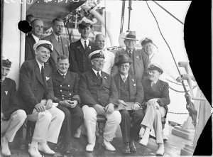 Group of regatta officials on the flagship.  Stuart F D...