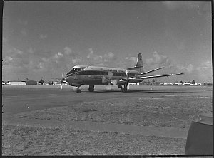 TAA Vickers Viscount plane at Williamtown RAAF base