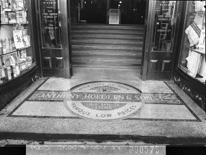 Entrance to Anthony Hordern's store; terrazzo mosaic pa...