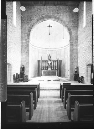 St Mary's church, North Sydney. Interior; pews looking ...