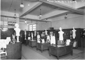 Interior of women's corset shop, Snow's, featuring Berl...