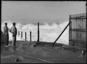 Heavy seas at Newcastle Baths