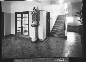 Entrance hall; showing figure of Jesus showing the Sacr...