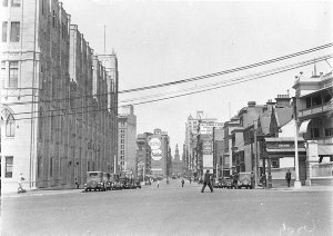 York street looking south from Margaret Street.  Scots'...