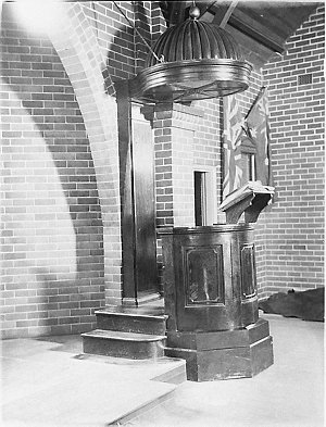 A prefabricated pulpit and lecturn