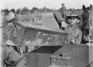 Offloading a Vickers Machine Gun