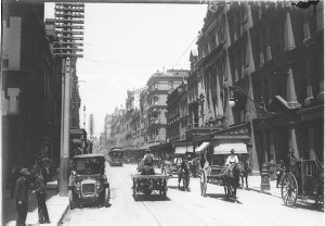 View of Pitt Street, looking south from Rowe Street, wi...