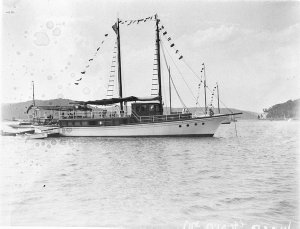 Auxiliary schooner, flagship of the Regatta