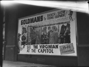 The Virginian window display (taken for Union Theatres)