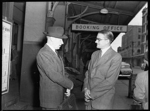 Eugene Goossens (left) and Harold Lobb, Principal of Co...