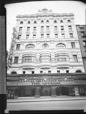 A full view of the facade, Lyceum Theatre (owned by Cen...