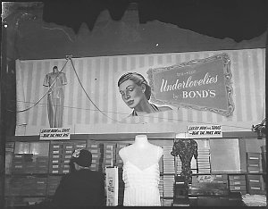 Bond's advertising displays at Hordern Bros or Bon Marc...