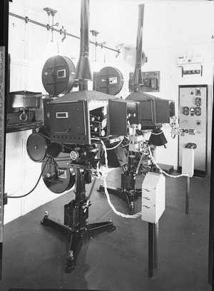 Two film projectors, probably Australian made.  Cumming...
