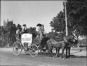 The Virginian coach and cowboys (taken for Union Theatr...