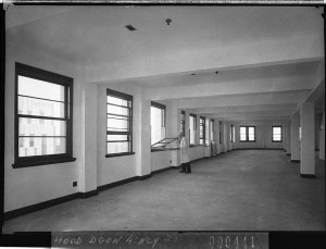 A.P.A. Building. Interior showing a new steel frame dem...