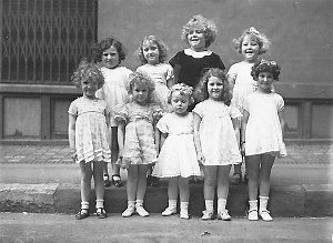 Nine girls in a Fox Films and Daily Telegraph Shirley T...