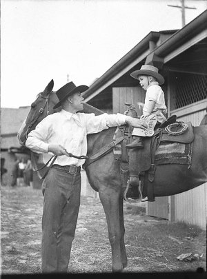 Little cowboy on horse