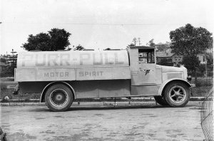 Purr Pull's first petrol tanker truck, a 'White'