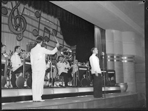 Arthur Slade sings with Dudley Cantrell Band, Grace Grace Bros. Auditorium