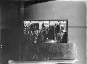 A piece of early sound equipment of the De Forest Phono...