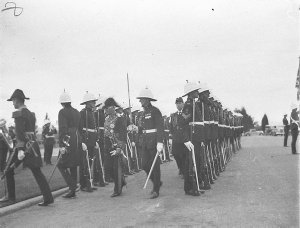 Inspection of the Royal Marines Guard of Honour; with G...