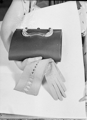 Woman's gloves and handbag