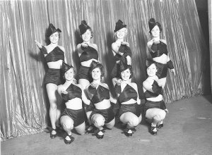 Ballet girls pose for publicity pictures