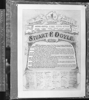 Presentation of an illuminated address to Stuart F. Doy...