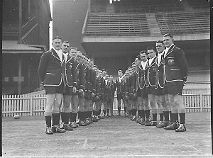 The Australian Rugby Leage team, the Kangaroos, before ...