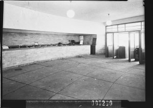Interior of the entrance; showing the counter where cos...