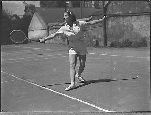 Billy Worth playing tennis (taken for J.C. Williamson)