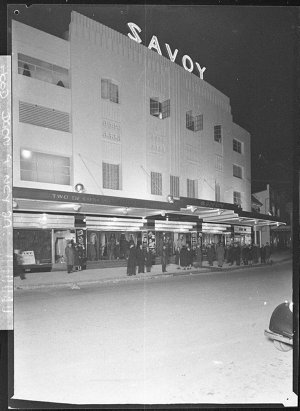 Cinema front, opening night of the Savoy Theatre, Hurst...