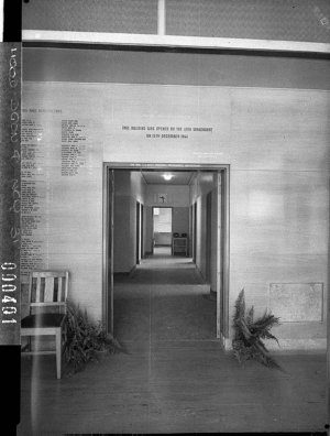 Rachel Forster Hospital. Entrance door in foyer with th...