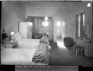 A bedroom, Wentworth Hotel (Brewster & Manderson, archi...